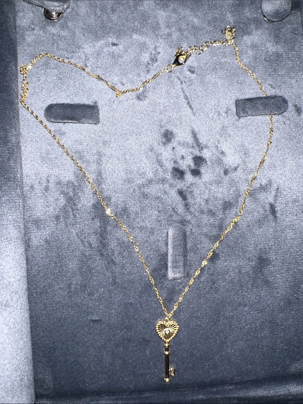 Gold Heart Key Pendant Necklace - Women Jewelry